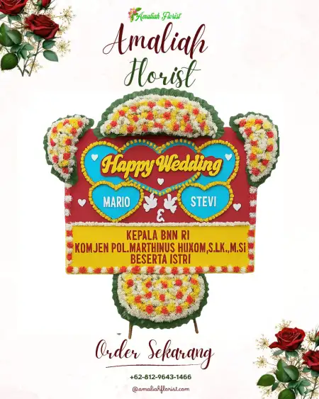 Papan Bunga Pernikahan Benerwetan
